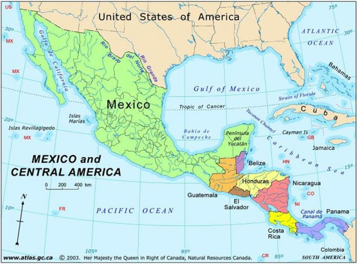 mapi Meksiko i centralnoj americi