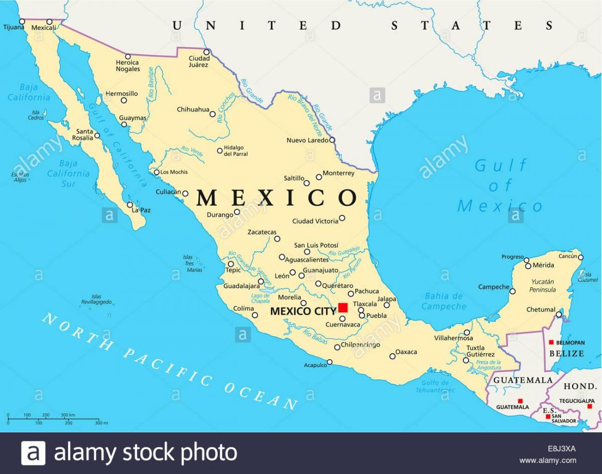 Meksiko mapu gradova