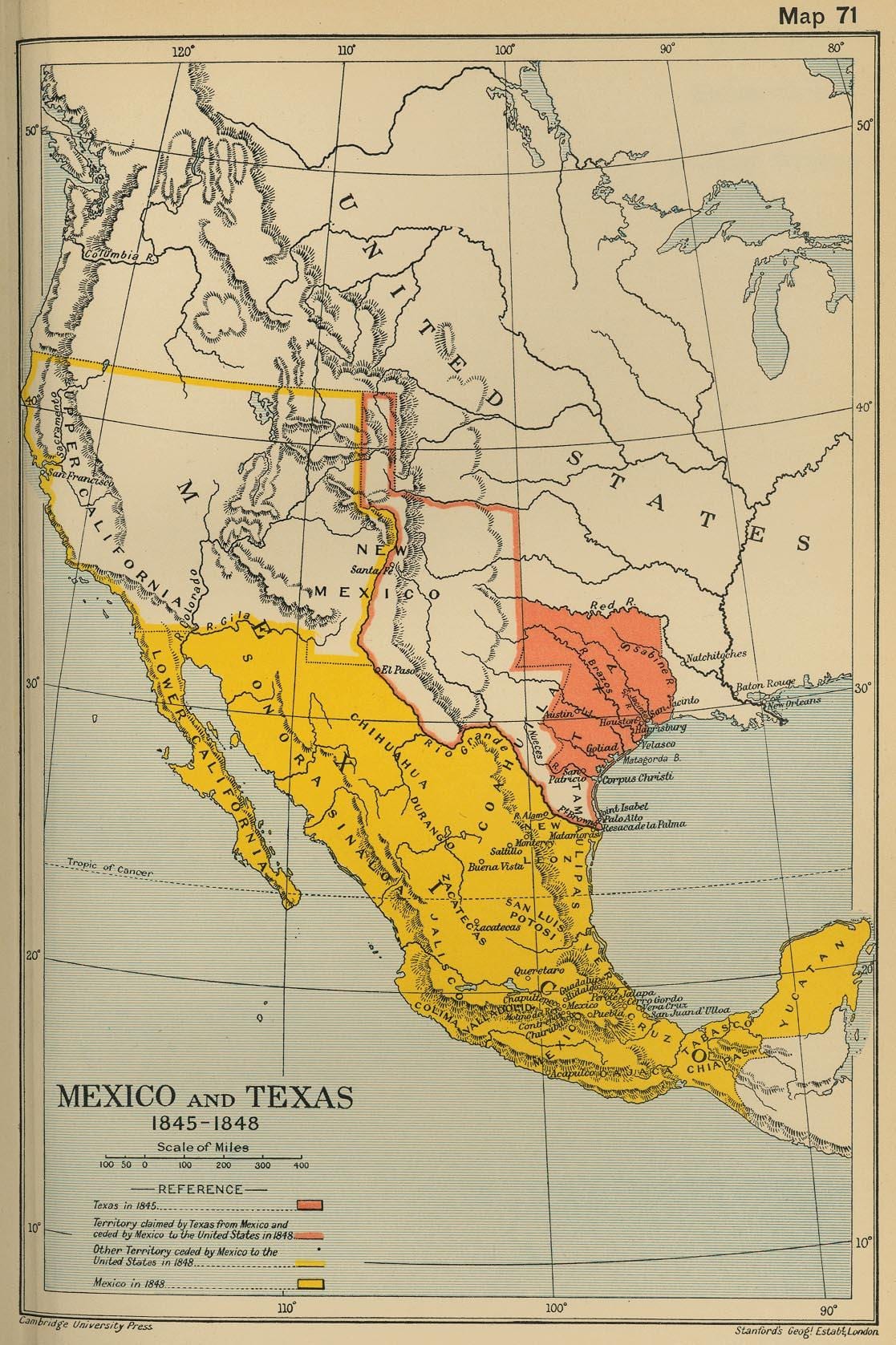 mapa Meksiko 1700
