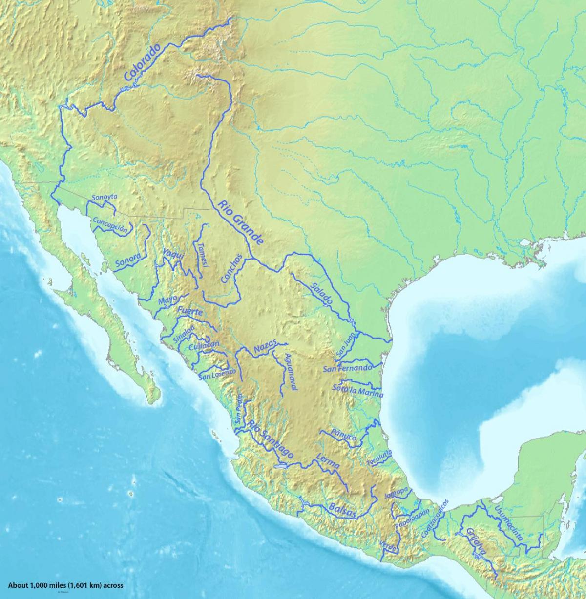 mapa reke u Meksiku