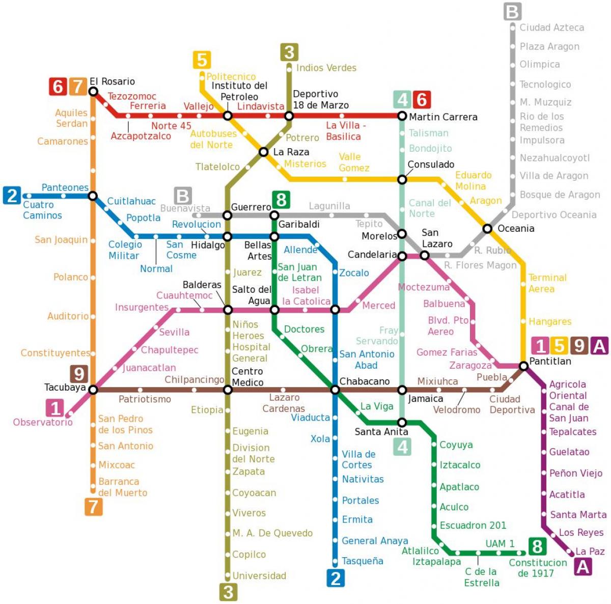 metro mapu Meksiku
