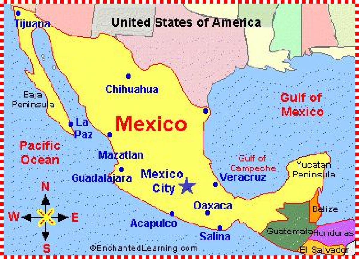 mapa Meksiku