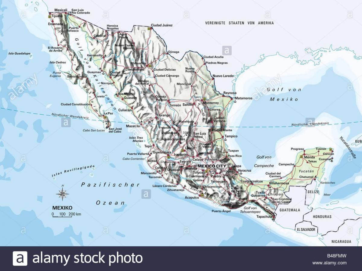 mapa Meksiko okean