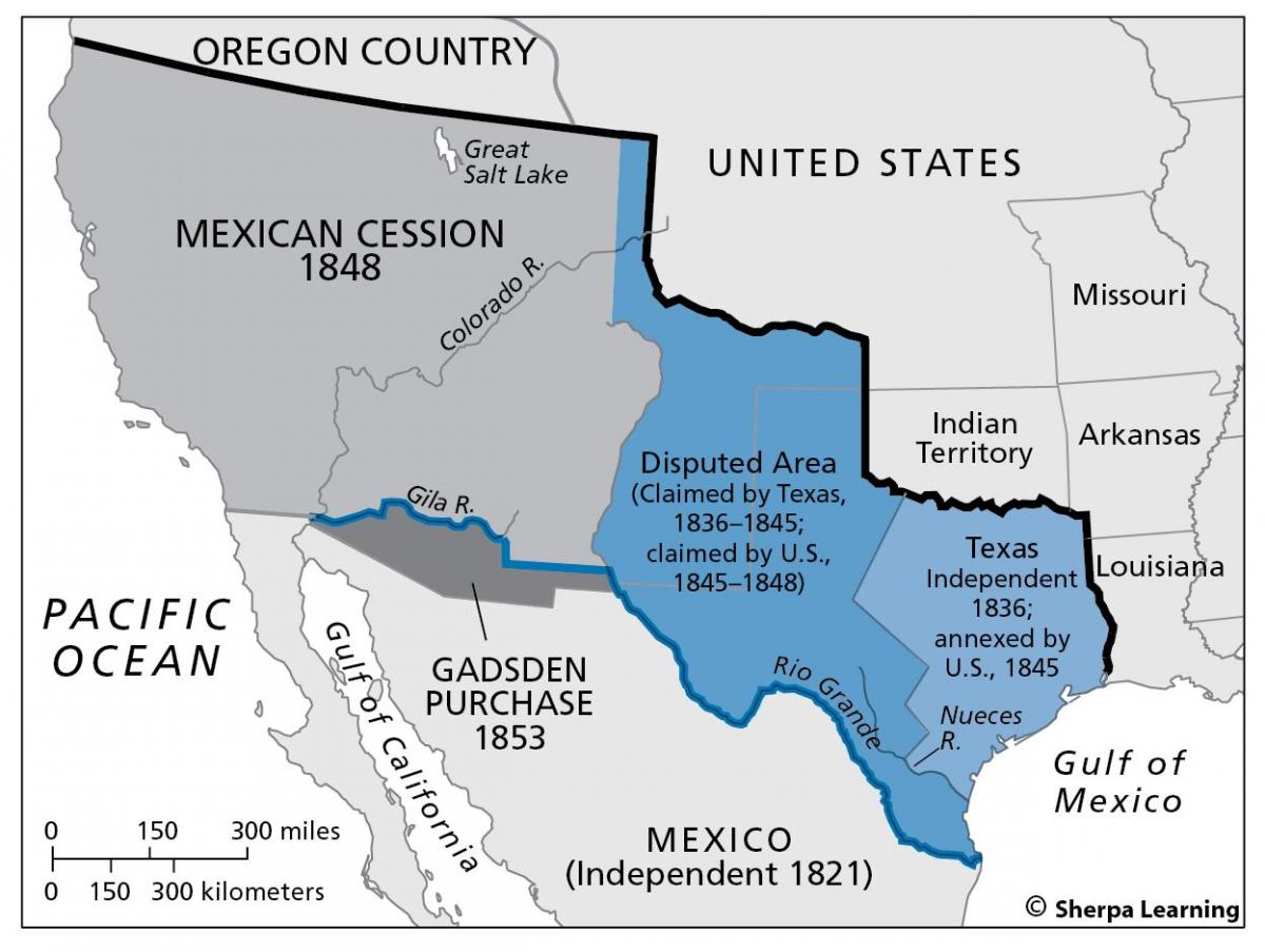 mapa meksički cession