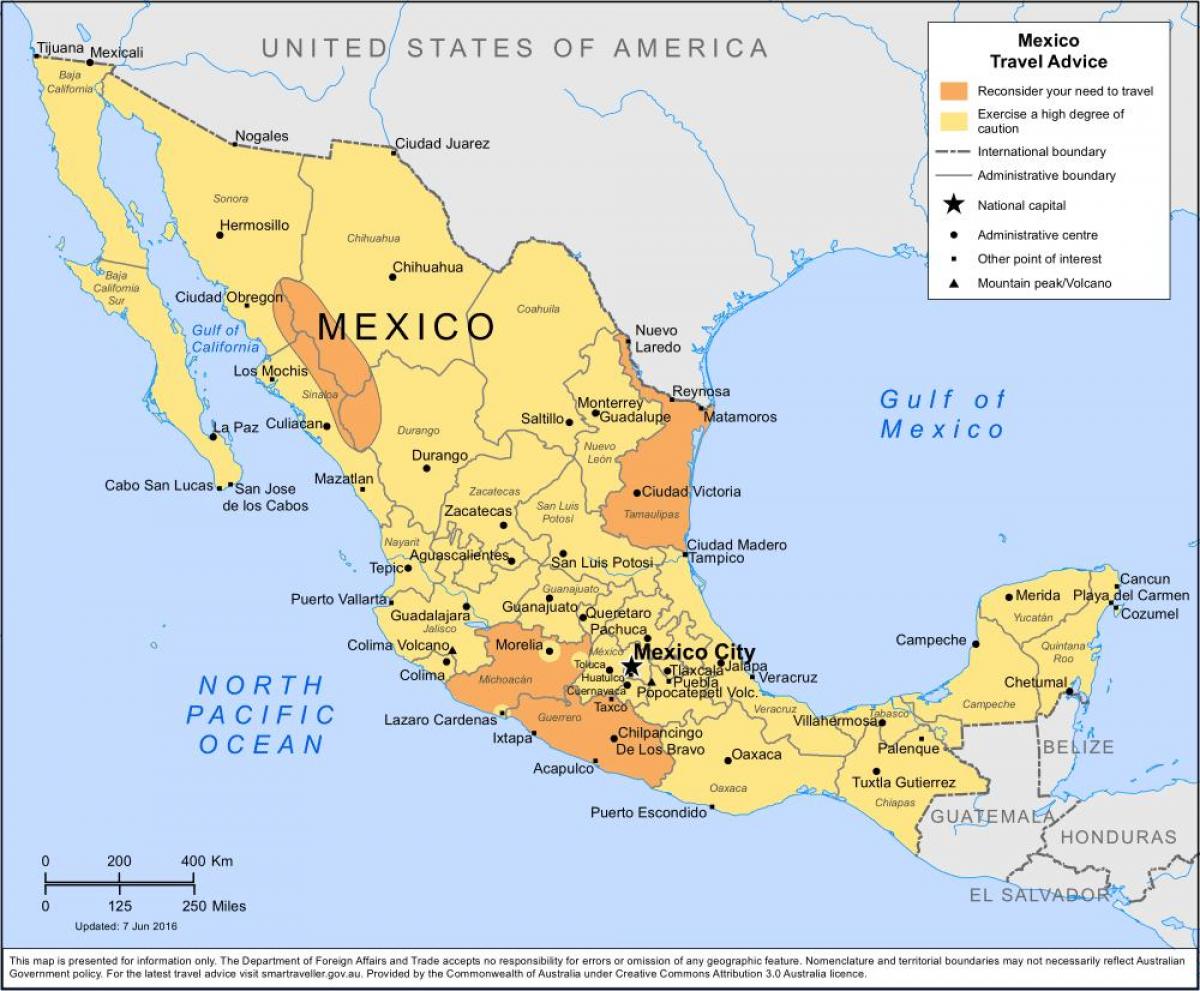 vrijeme Meksiko mapu