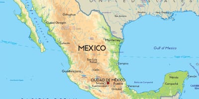 Mapa Meksiku i na ameriku