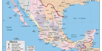 Meksiko mapa sa većim gradovima