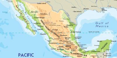 Meksiko mapu fizički