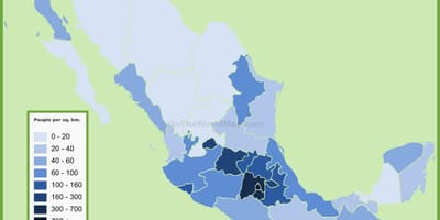 Karta gustoće naseljenosti Meksiku