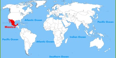 Svijet mapa sa Meksiku