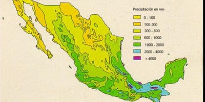 Mapa Meksiko padavina
