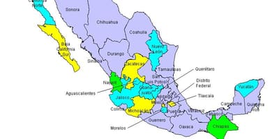 Mapa Mexicos država