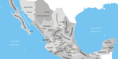 Mapa Meksiko odjela