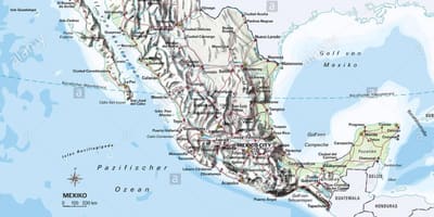 Mapa Meksiko okean