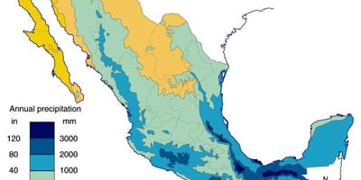 Mapa Meksiko padavina