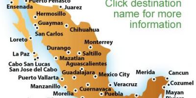 Mapa plaže u Meksiku