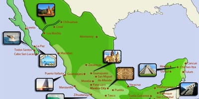 Turističke mapu Meksiku
