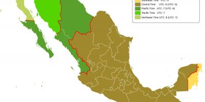 Vremenskoj zoni mapu Meksiku