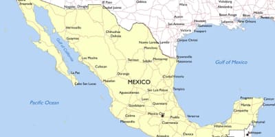 Mapa Meksiko eartquake