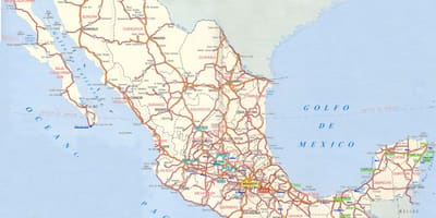 Mapa Meksiko vozio